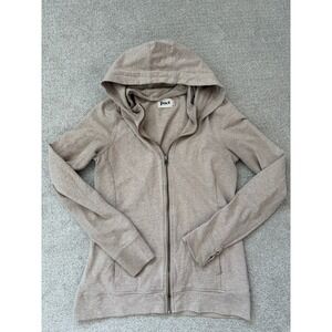 Pact Heathered Tan Zip Up Hoodie Sweatshirt Women's Small Organic Cotton